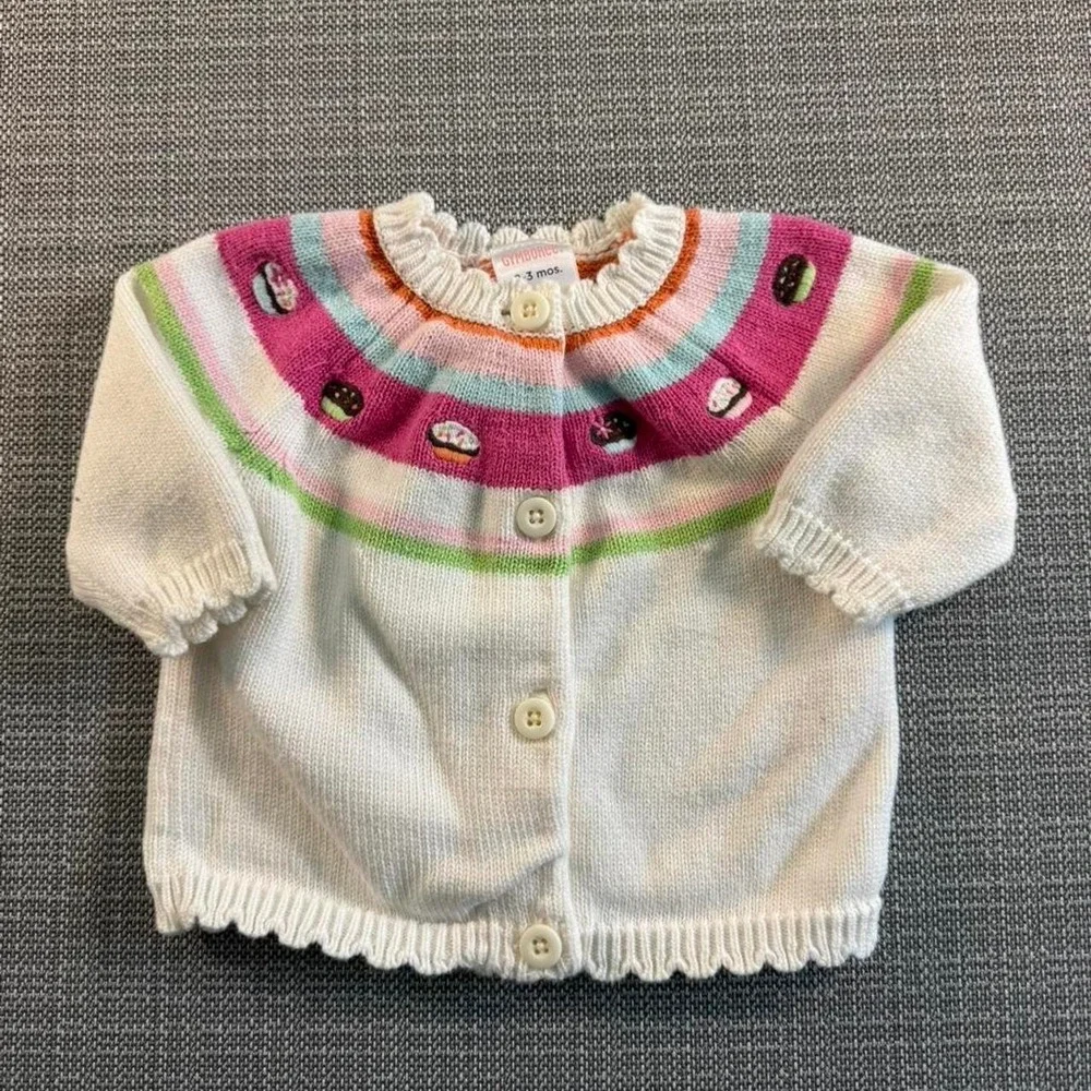 Gymboree cupcakes baby button up sweater